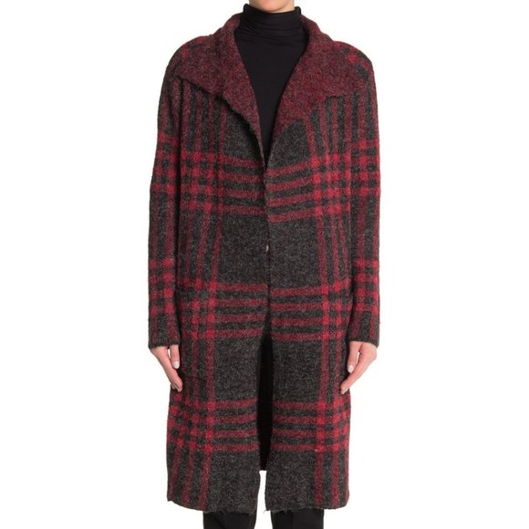 plaid maxi cardigan